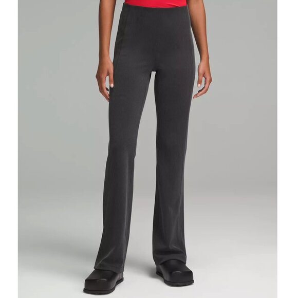 lululemon athletica Pants - Lululemon Ribbed Softstreme Flared Pant - Size 4, Regular Length - Black